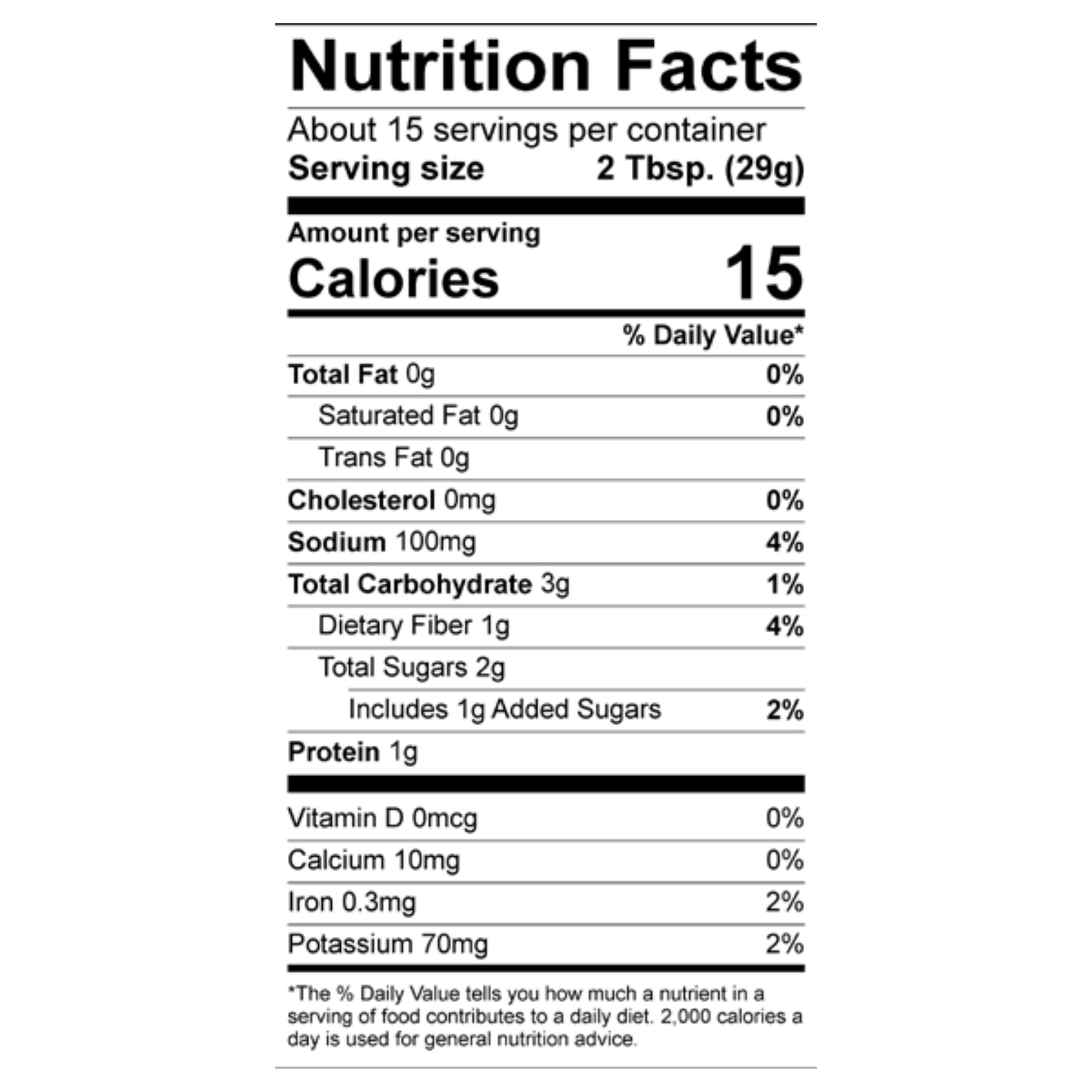Fire Roasted Cantina Salsa Nutrition